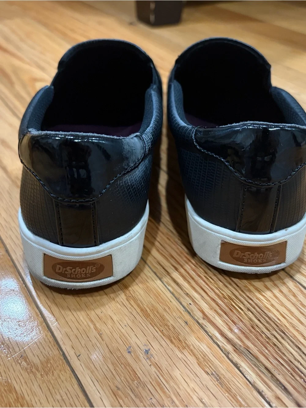 Dr. Scholl's Black Slip-On Sneakers with White Sole